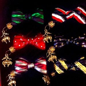 Brooks Brothers bow tie ornaments. Set of 6.